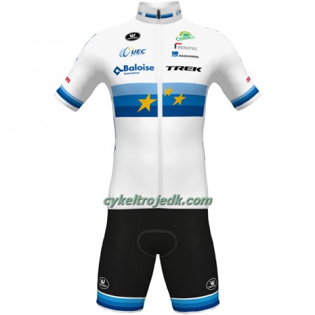 Cykeltøj + Cykelshorts 2022 Baloise-Trek Lions Europa Mesterskab Blå Hvid